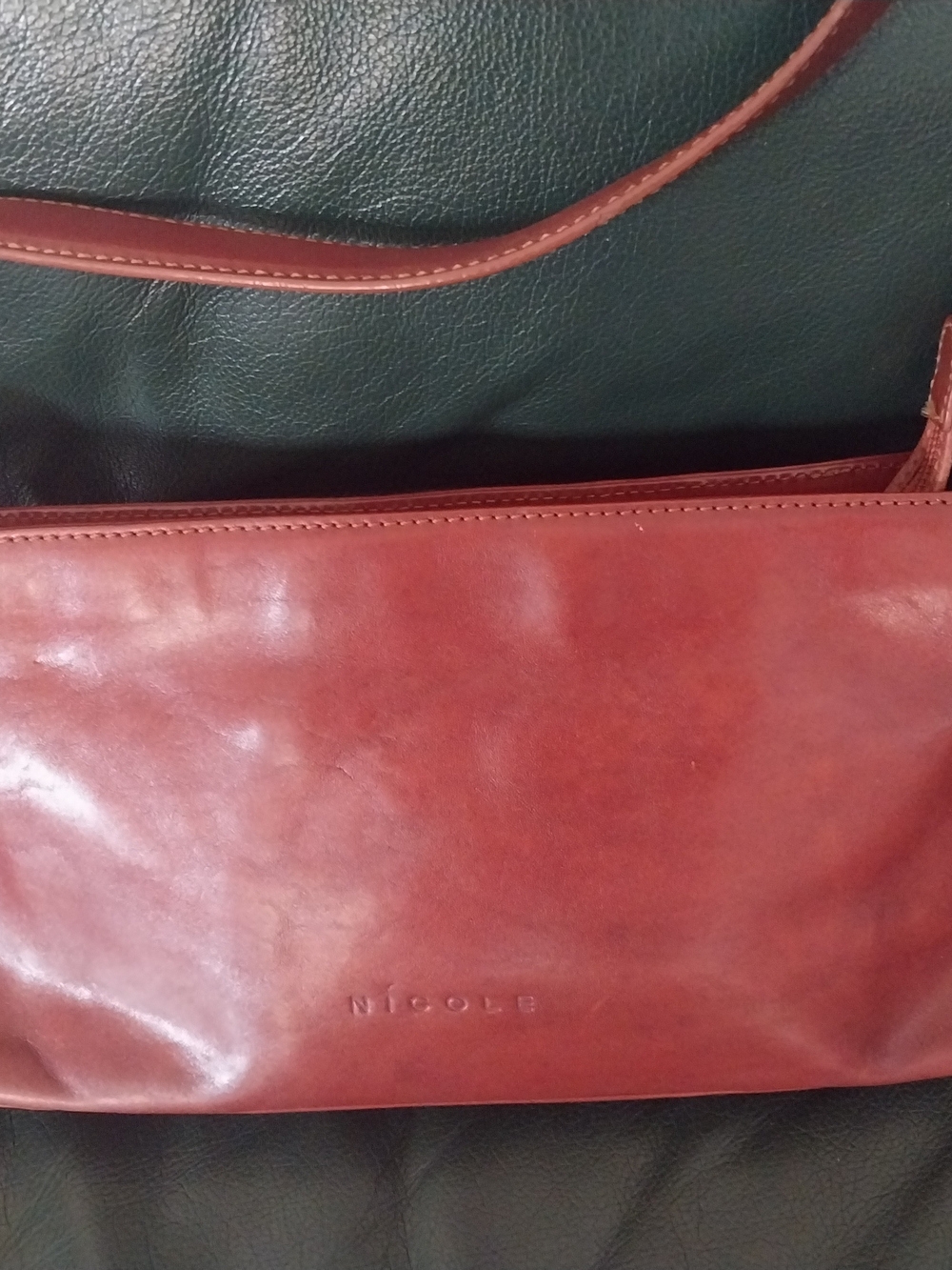Nicole Brown Leather Shoulder Bag